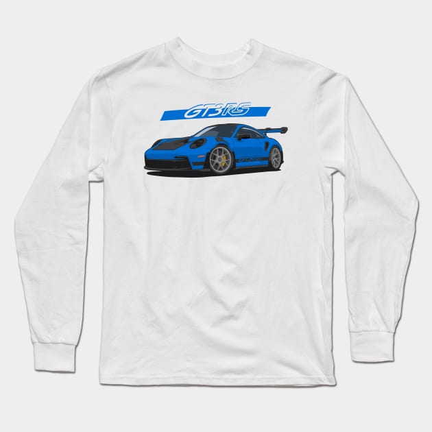 Car 911 gt3 rs blue navy Long Sleeve T-Shirt by creative.z